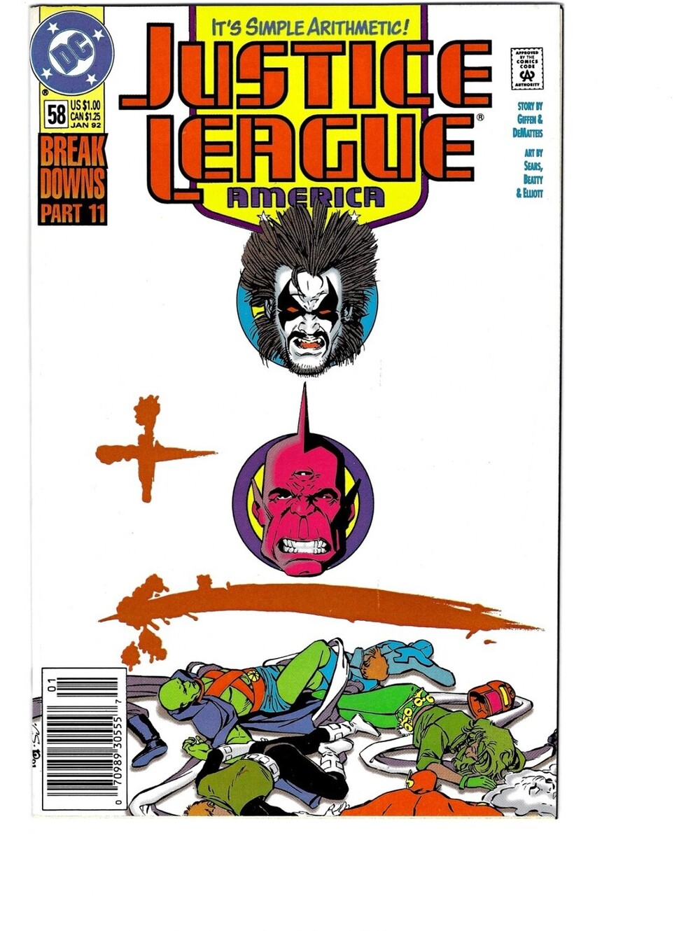 Justice League America #58 1992 DC Comics - VF